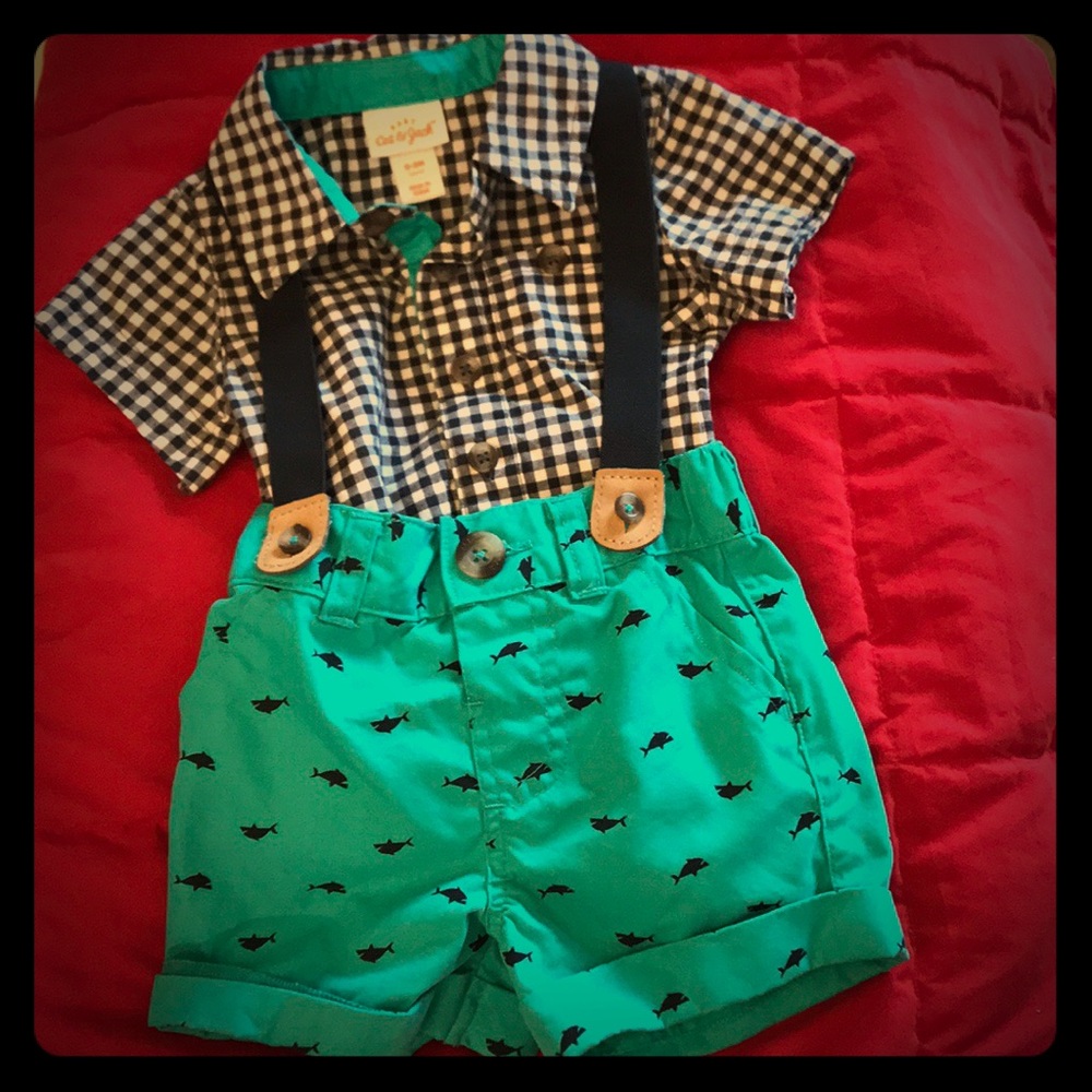 🤱baby boy suspenders outfit